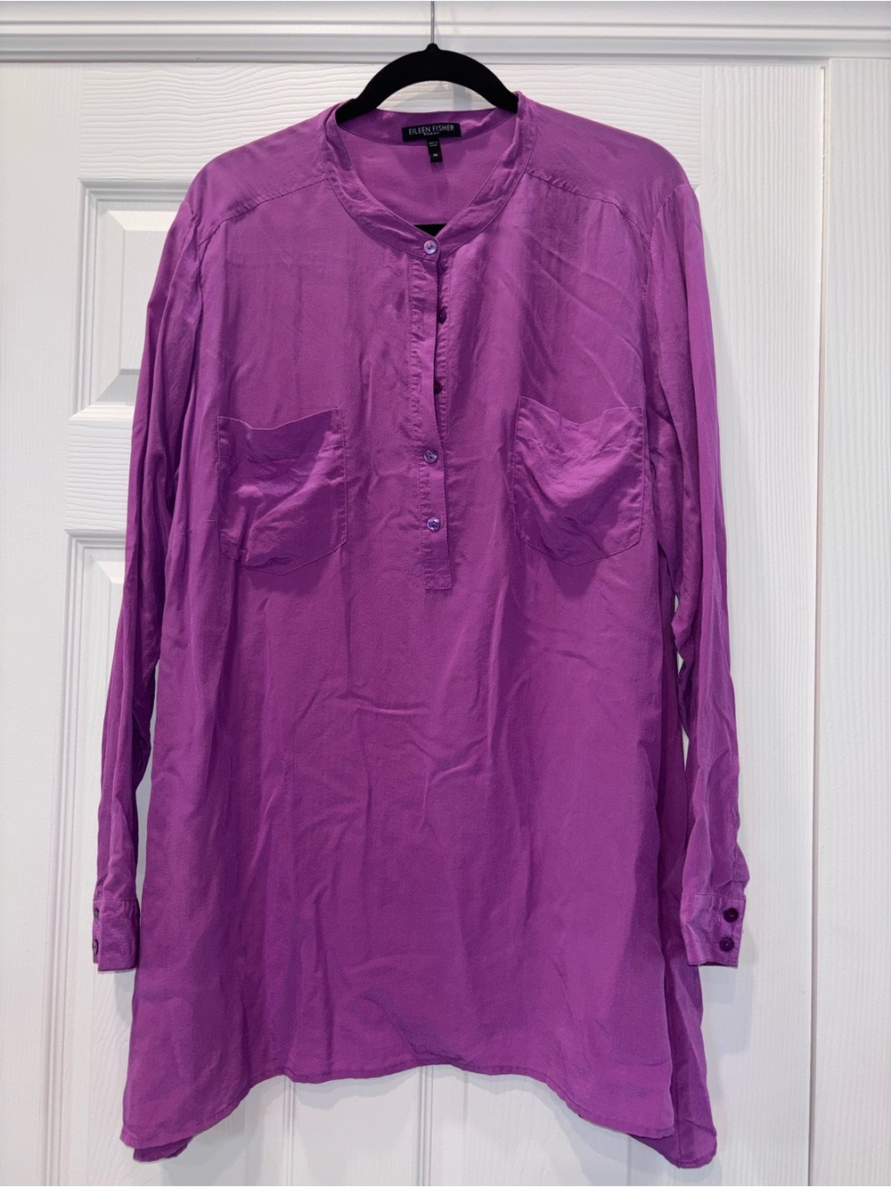 Eileen Fisher Violet Button-Front Tunic silk